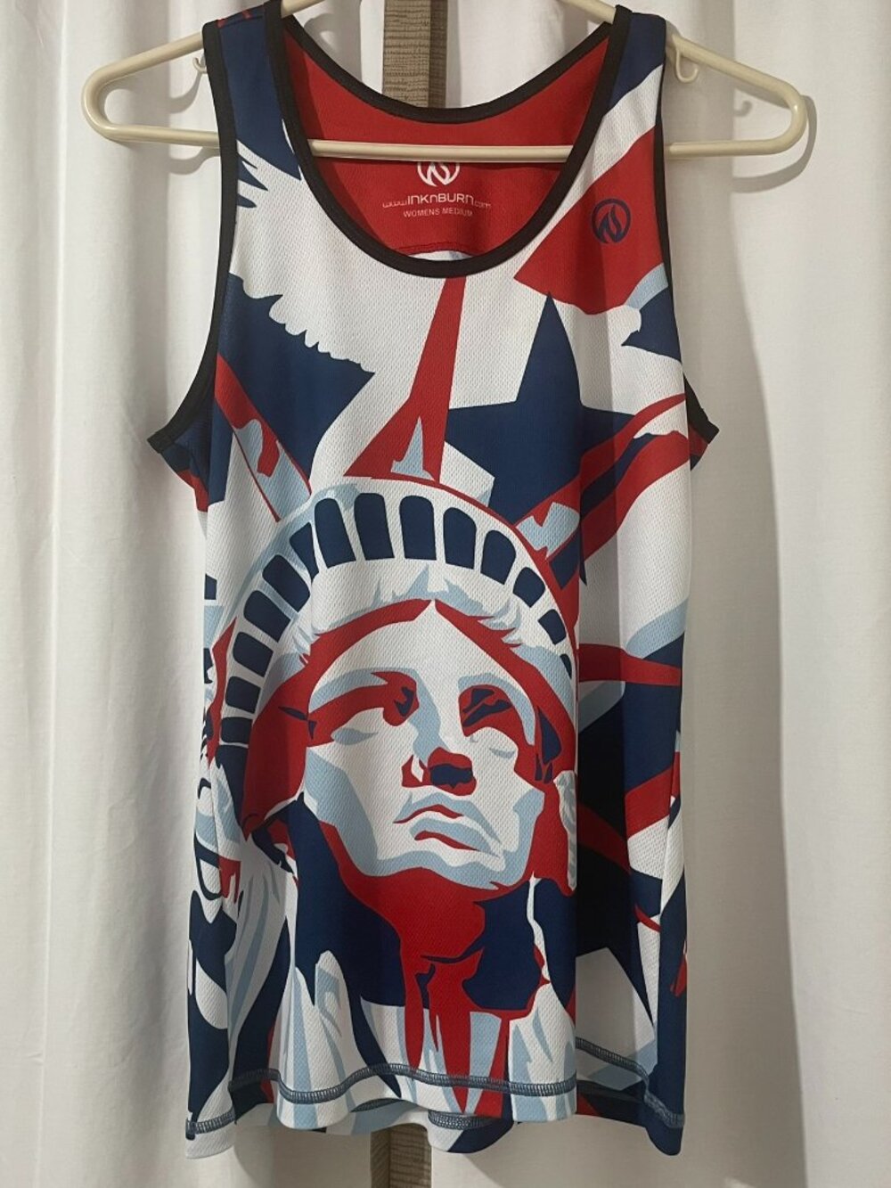 INKnBURN Patriotic Tank Medium Statue of Liberty USA Running Singlet